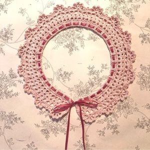 pink crochet lace collar